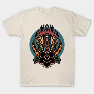 flaming cobra tattoo t-shirt T-Shirt